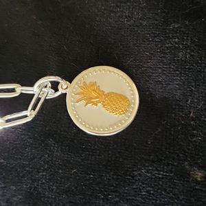 Lola Small 19mm, Pinapple with 20" Sterling Silver Paperclip Chain